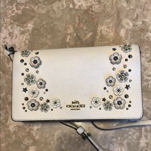 Coach White Flower Crossbody Bag